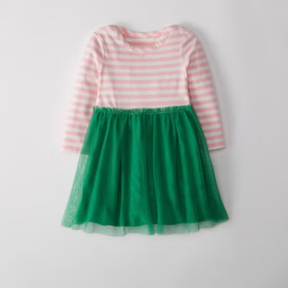 Hanna Andersson Dream Dress With Supersoft Tulle Rose Pink & White Stripes